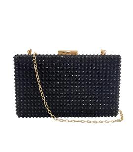 Clutch Brillo Grande Negro para Mujer