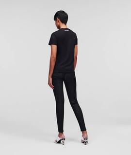 Camiseta Karl con Pedrería Karl Negra para Mujer