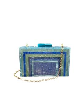 Clutch Rectangular Sema Cuadrado Azul para Mujer