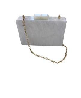 Clutch Rectangular Blanco Roto para Mujer