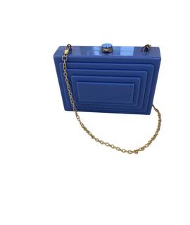 Clutch Rectangular Relieve Celeste para Mujer