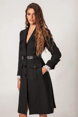 Abrigo Masavi Rondine Negro para Mujer