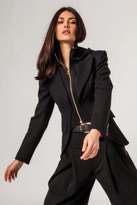 Blazer Masavi Griso Negra Capucha para Mujer