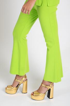 Pantalón Pisonero Flare Verde Claro para Mujer