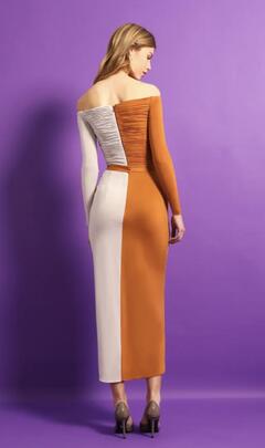 Vestido Victoria Yilda Cobre Beige para Mujer