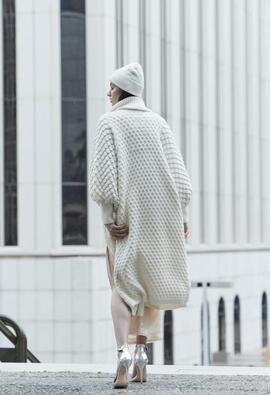 Abrigo The Extreme Collection Largo Liso Conchas para Mujer