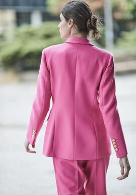 Blazer un Botón Fucsia para Mujer