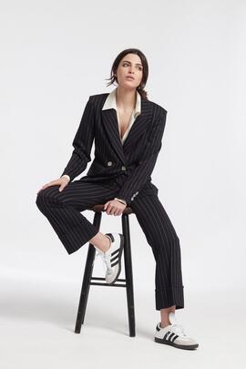 Chaqueta Oky Cruzada Punto Roma Rayas para Mujer