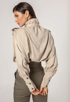 Camisa Masavi Cargo Khaki Suave para Mujer