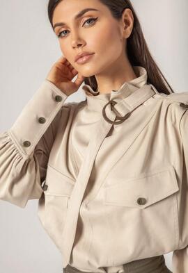 Camisa Masavi Cargo Khaki Suave para Mujer