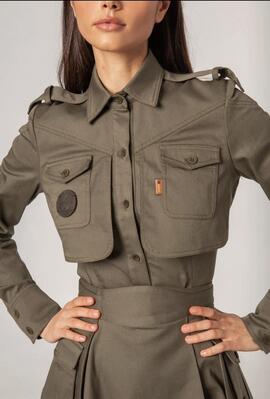 Sobrecamisa Masavi Sarga Khaki para Mujer