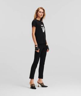 Camiseta Karl Ikonik Choupette Pedrería Negro
