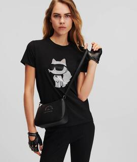 Camiseta Karl Ikonik Choupette Pedrería Negro