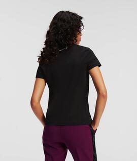 Camiseta Karl Perlas Negra para Mujer