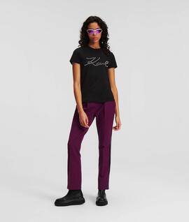 Camiseta Karl Perlas Negra para Mujer