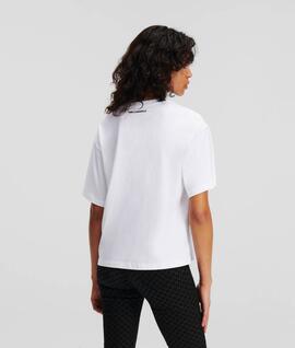 Camiseta Karl Logo Pedrería Blanca para Mujer