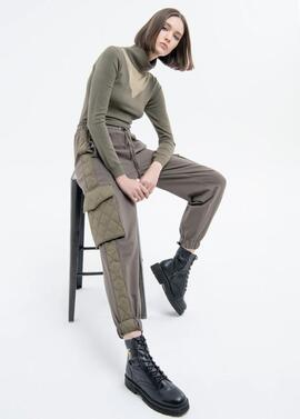 Jersey Fracomina Cuello Alto Verde para Mujer