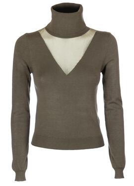 Jersey Fracomina Cuello Alto Verde para Mujer
