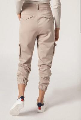 Pantalón Mangata Cargo Bolsillos Laterales Beige para Mujer