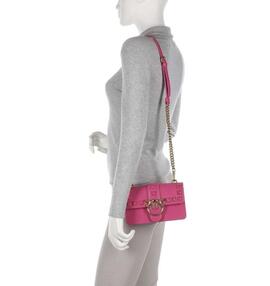 Bolso Pinko Mini Love One Paibnted Studs Fucsia para Mujer