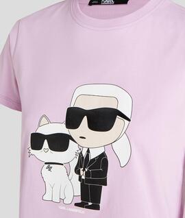 Camiseta Karl Lagerfeld y Choupette Lila para Mujer