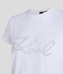 Camiseta Karl Lagerfeld Brillos Blanca para Mujer