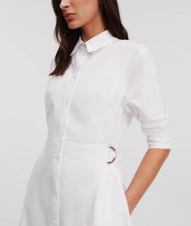 Vestido Karl Lagerfeld Camisero Blanco para Mujer