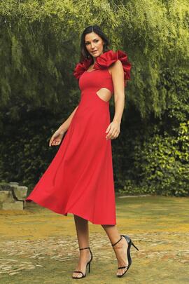 Vestido Cayma Closet Cut Out Rojo para Mujer