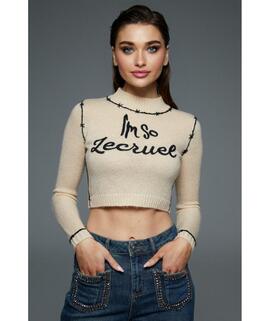 Jersey Lecruel So Letras Beige para Mujer