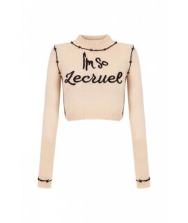 Jersey Lecruel So Letras Beige para Mujer