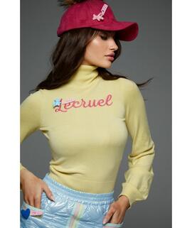 Jersey Lecruel Cuello Vuelto Amarillo para Mujer