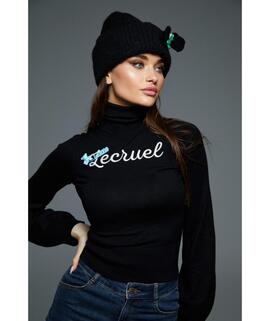 Jersey Lecruel Cuello Vuelto Negro para Mujer