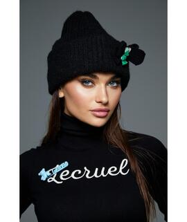 Jersey Lecruel Cuello Vuelto Negro para Mujer