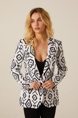 Blazer Mangata Lycra Rombos Blanca para Mujer