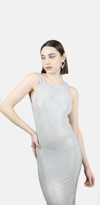 Vestido Twenty Brillos Plata para Mujer