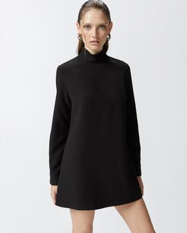 Vestido Pinko Cuello Subido Negro para Mujer