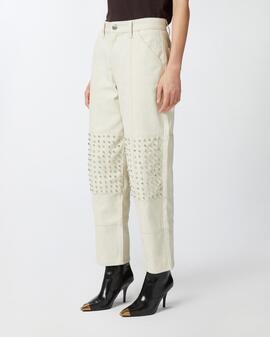 Pantalón Pinko Brillos Beige para Mujer