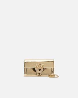 Cartera Pinko Love One Wallet Dorada para Mujer