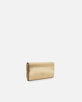 Cartera Pinko Love One Wallet Dorada para Mujer