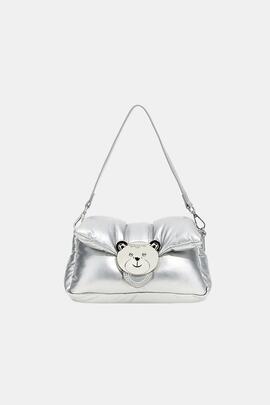 BOLSO RUE MADAM PUFFY IT BAG PLATEADO