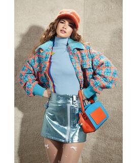 Traje Lecruel Cuadros Azul y Naranja para Mujer