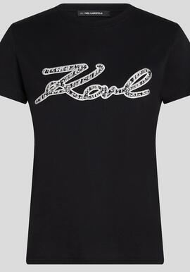 Camiseta Karl Lagarfeld T-Shirt Negra para Mujer