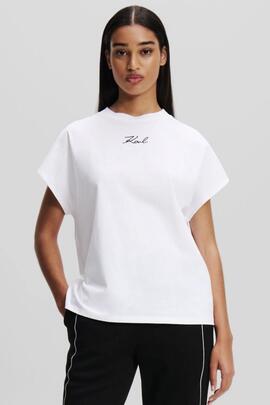 Camiseta Karl Signature Blanca  para Mujer