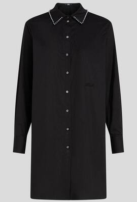 Camisa Karl Perlas Negra para Mujer