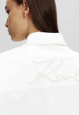 Camisa Karl Perlas blanca a para Mujer