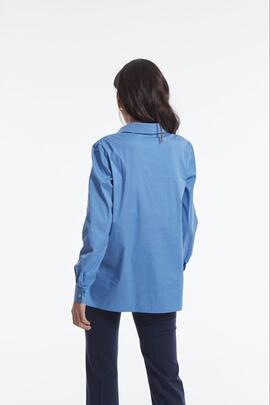 Camisa Oky Popelin Azul Marino para Mujer