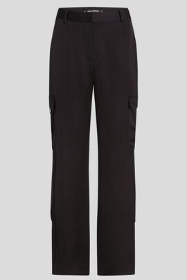 Pantalón Karl Lagerfeld Cargo Satén Negro