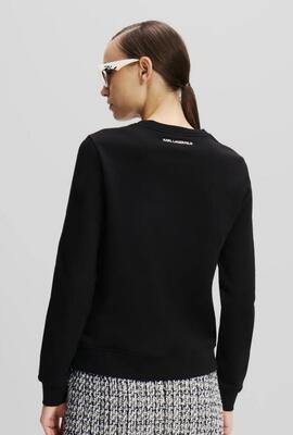 Sudadera Karl Lagarfeld Signature Negra para Mujer