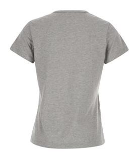 Camiseta Pinko Escote Pico Logo Gris  para Mujer