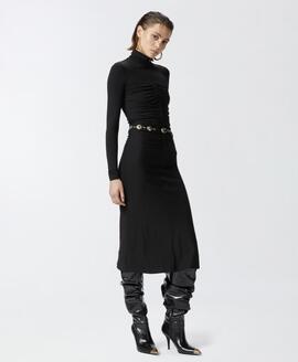 Vestido Pinko Frunces Negro para Mujer